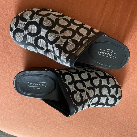 Chunky Studded Coach Logo Clog Mules - Picture 7 of 8